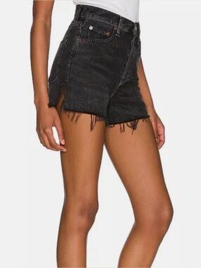 AGOLDE Dee Black Jean Shorts High-Waisted
